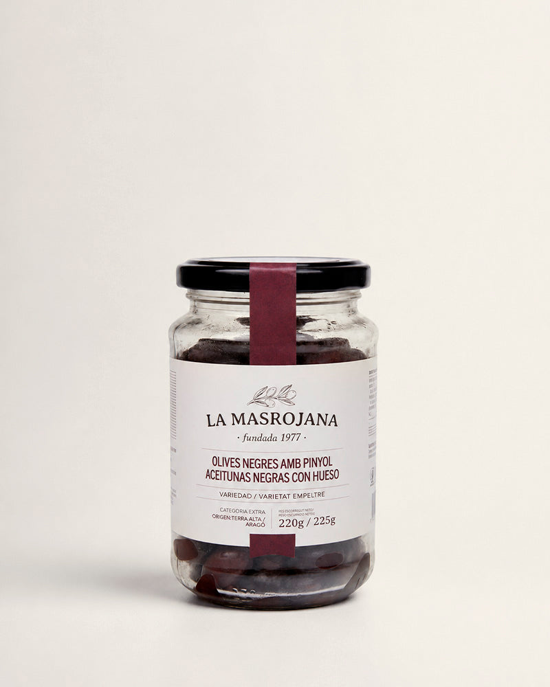 bote de aceitunas la masrojana negra de aragon