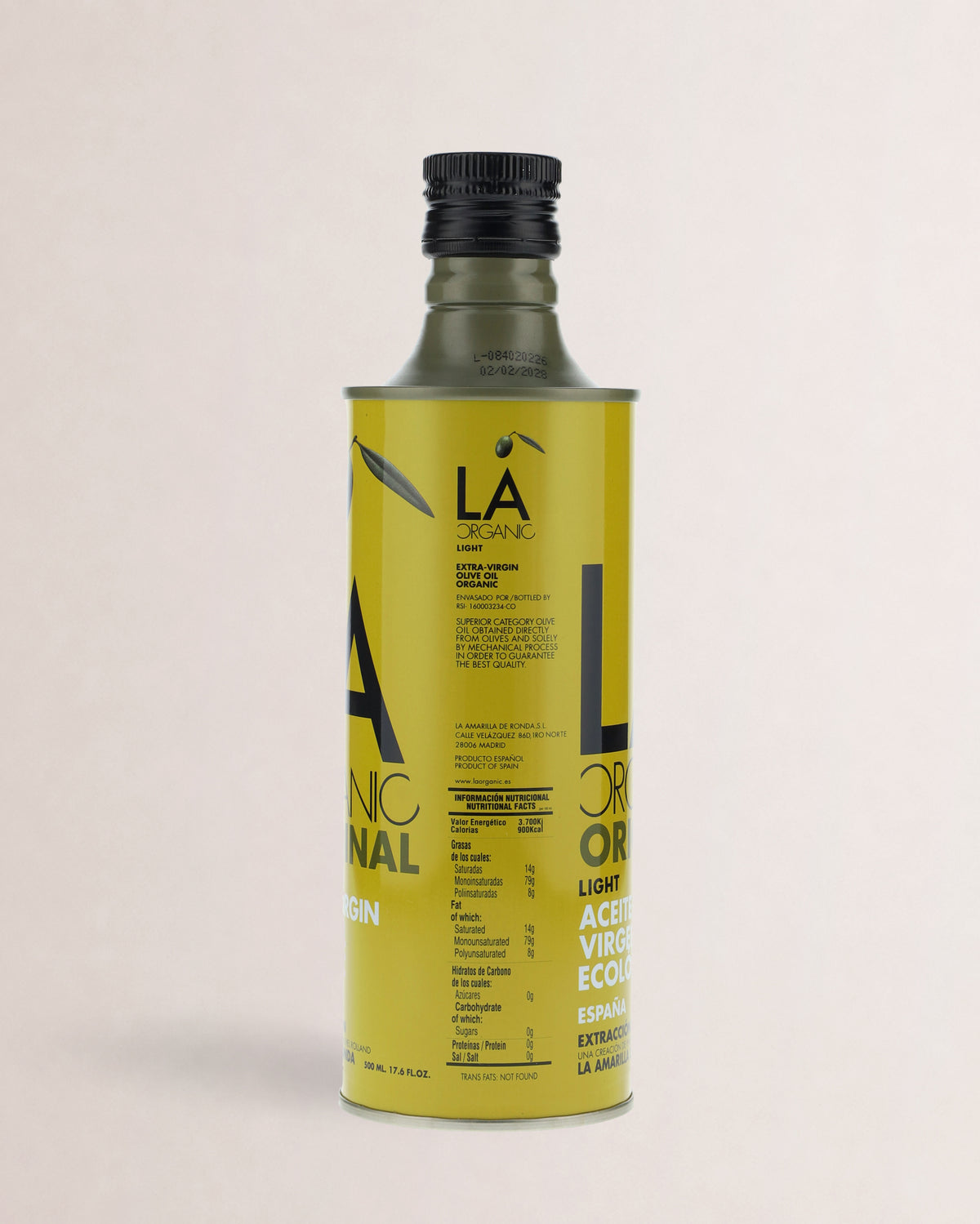informacion nutricional la organich light