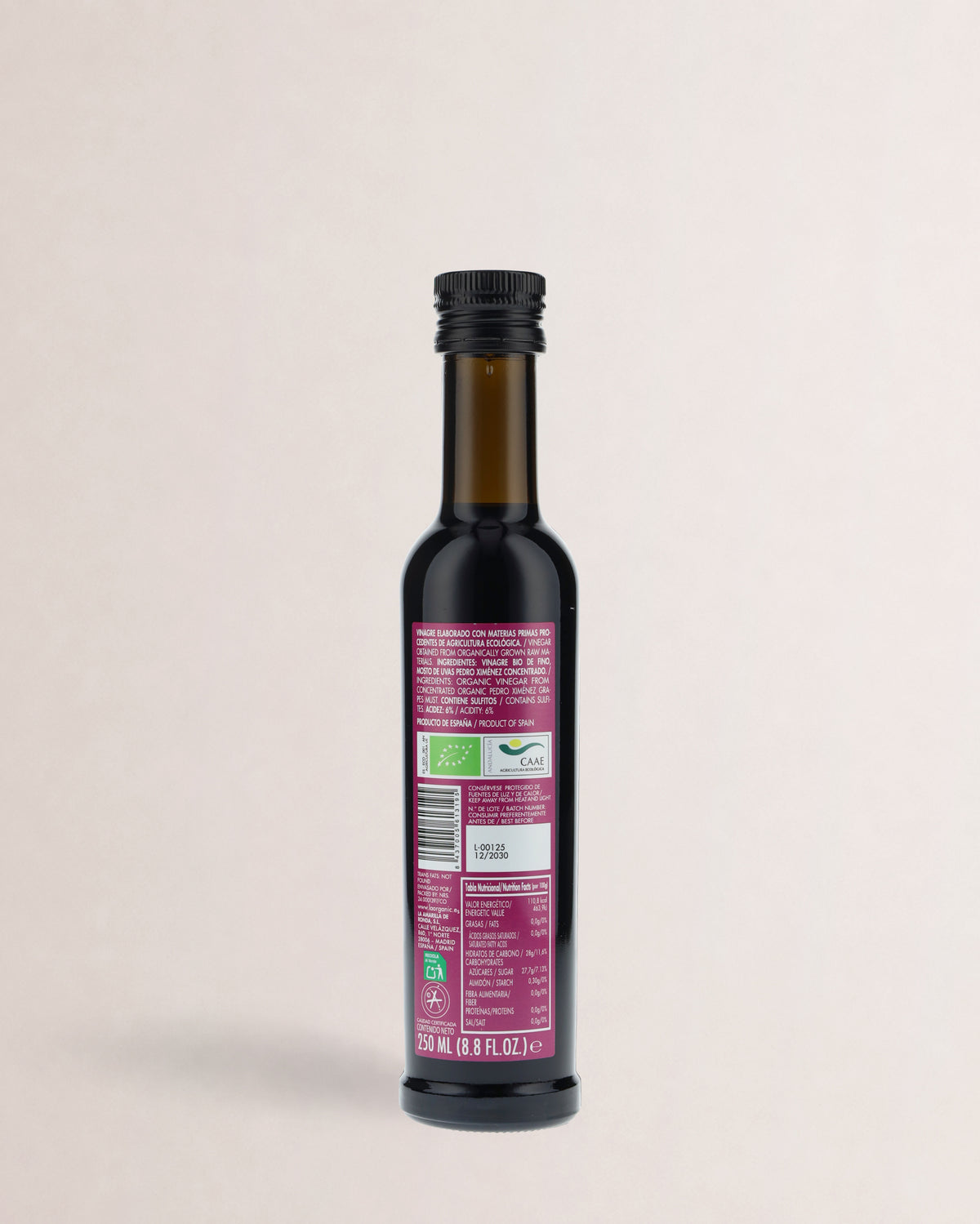 etiqueta vinagre la organic