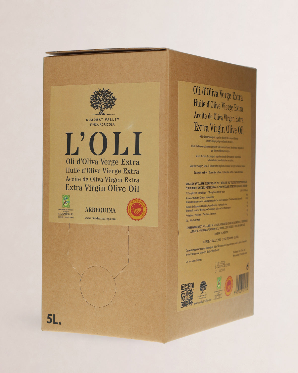 aceite cuadrat valley en caja 5 litros