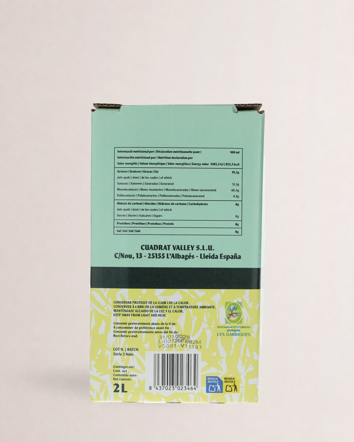 informacion nutricional aceite fontfleurie