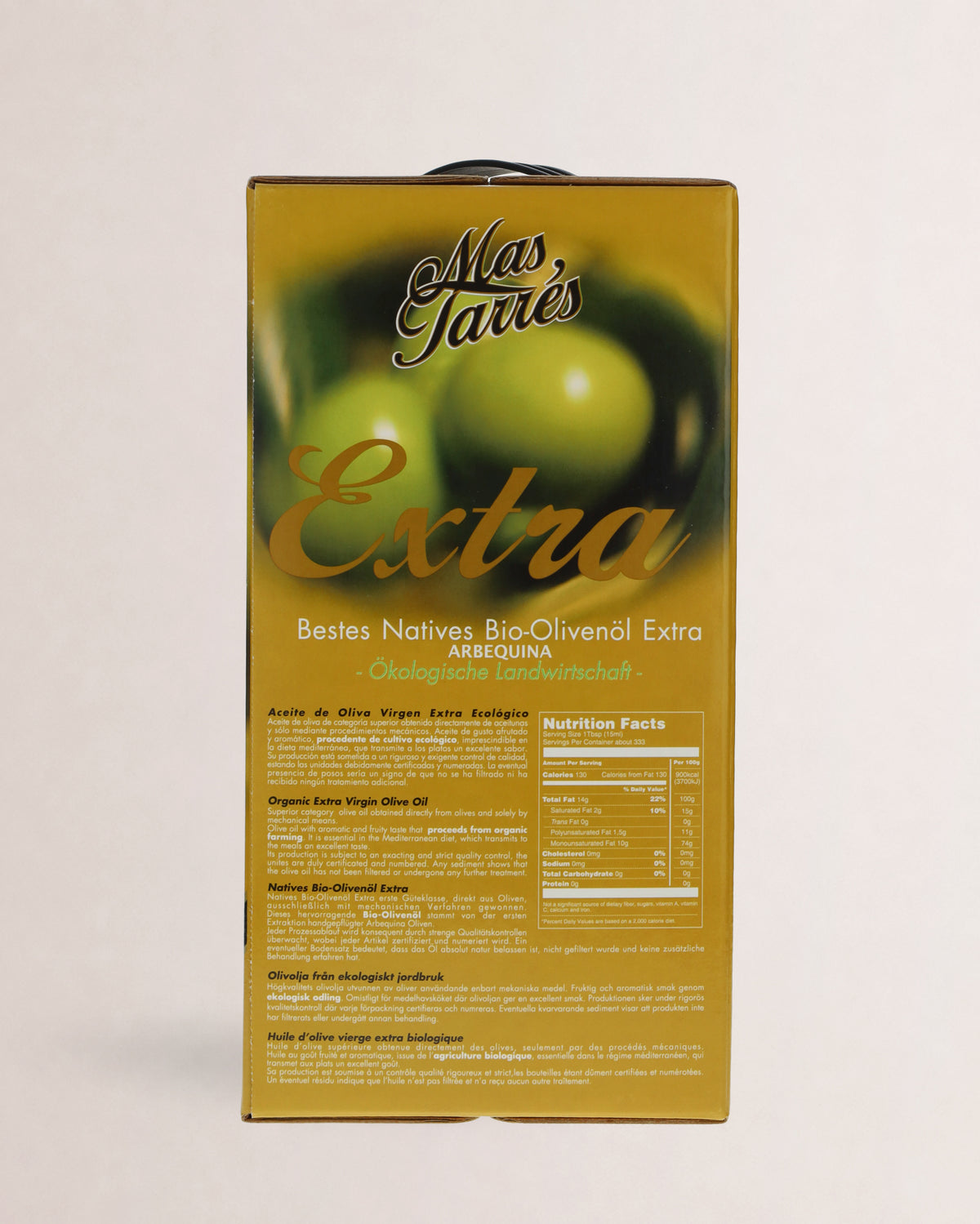 informacion nutricional aceite mas tarres