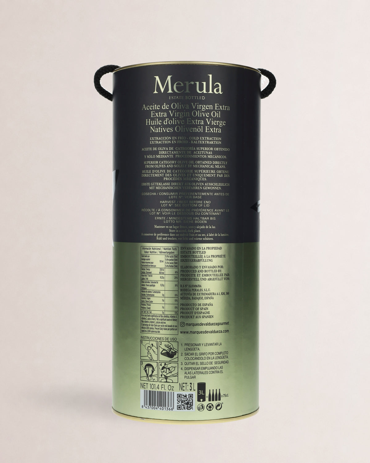informacion nutricional aceite merula