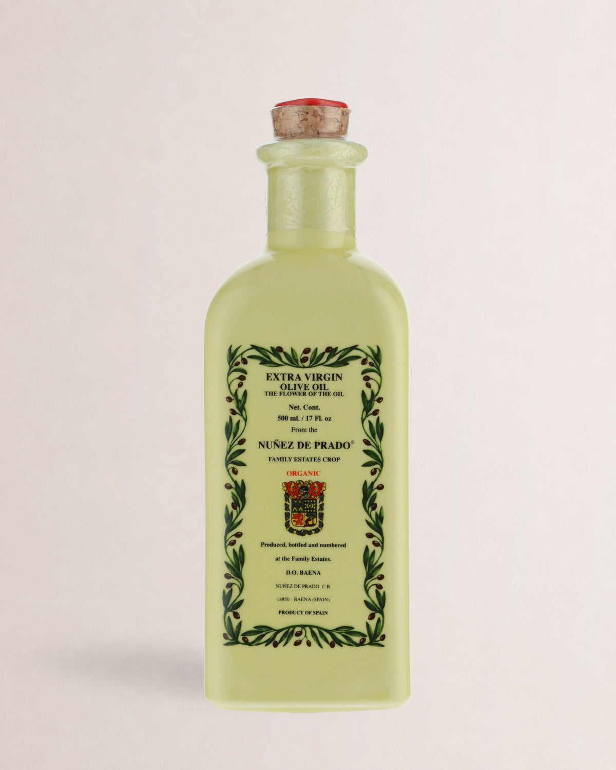 aceite nuñez de prado en botella de porcelana