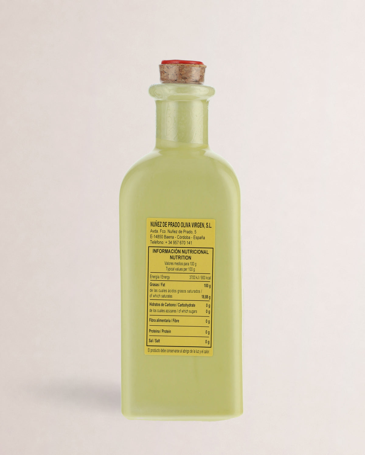 aceite nuñez de prado en botella de porcelana