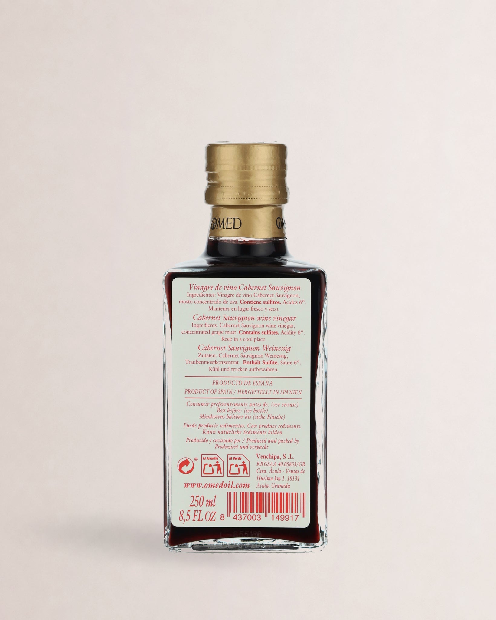 etiqueta vinagre de vino omed