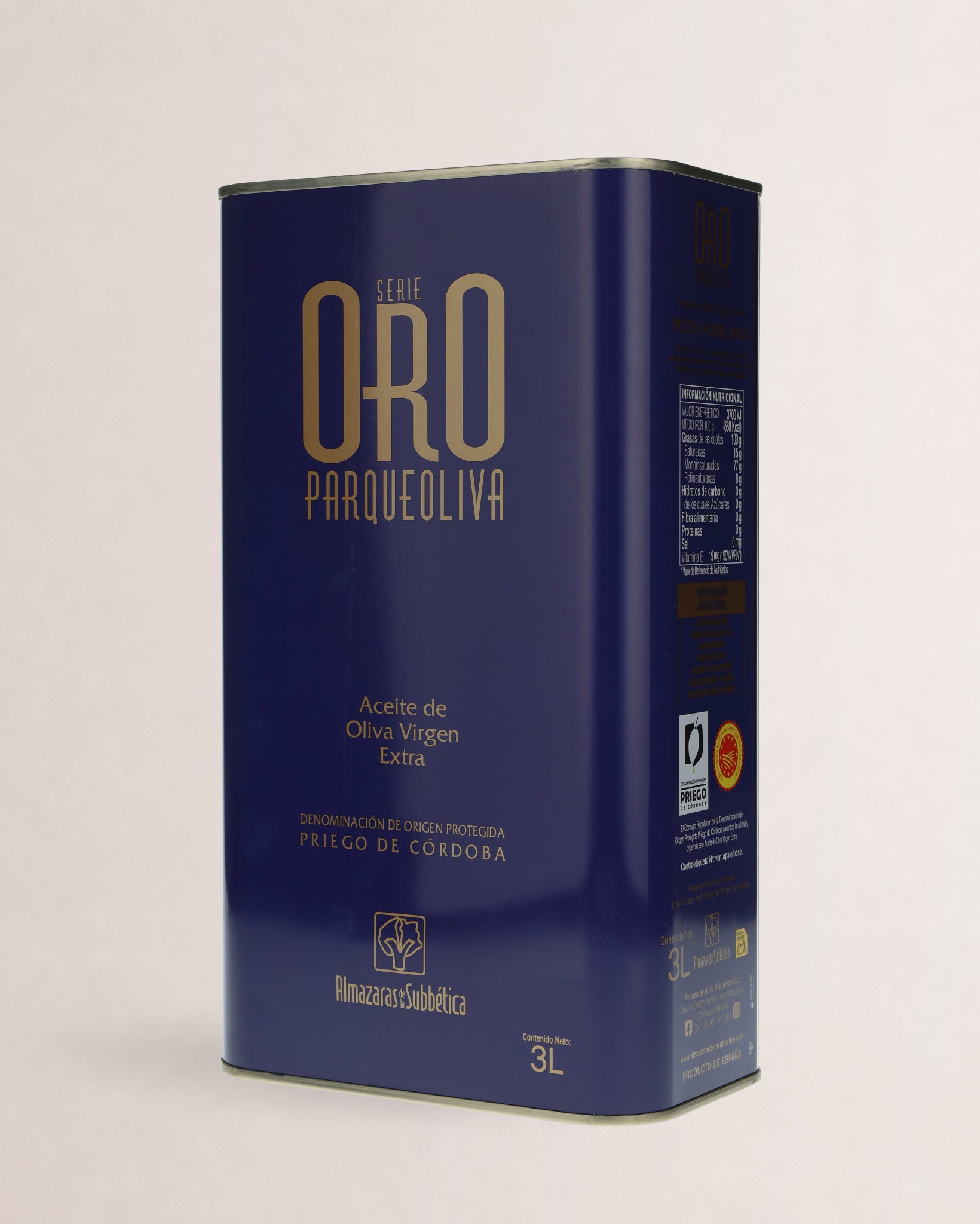 Parqueoliva Gold Series Olive Oil, 3-Liter Tin