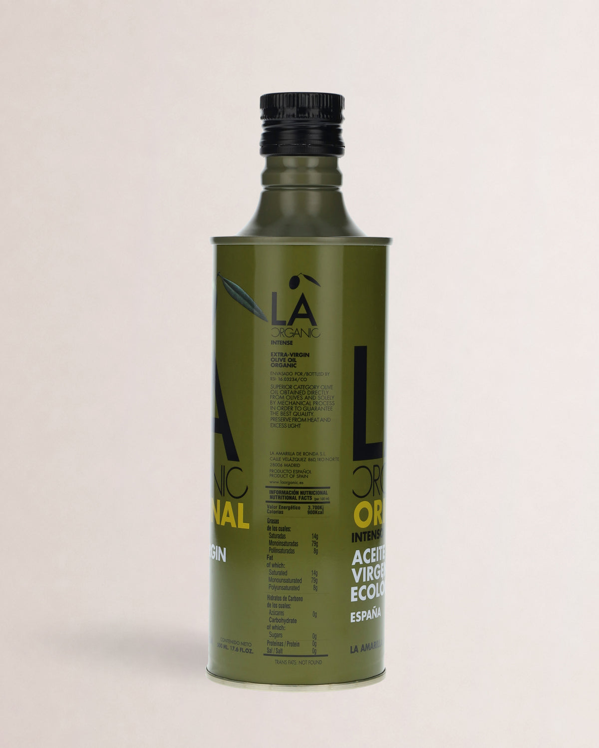 informacion nutricional la organic intense