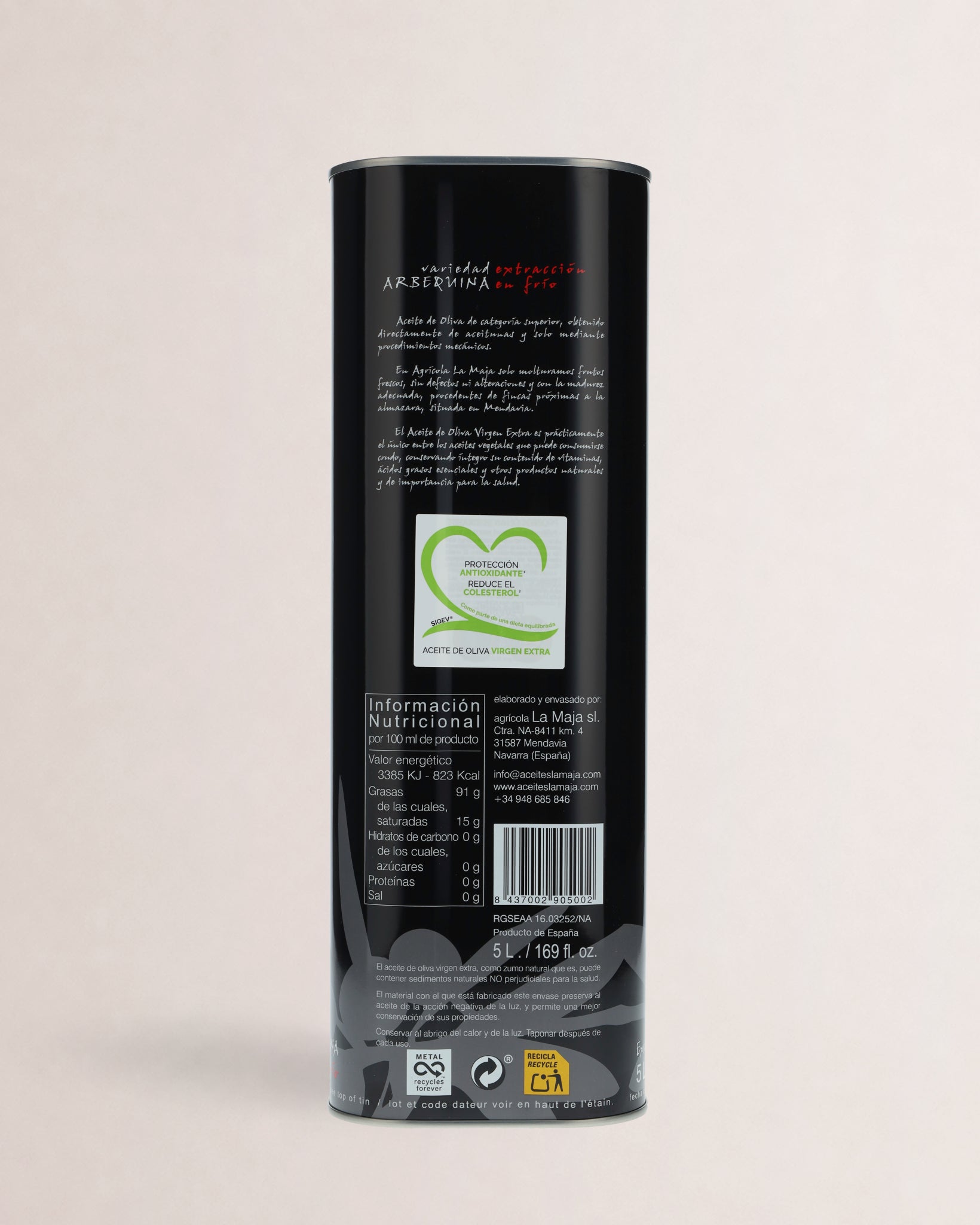 informacion nutricional aceite alfar la maja