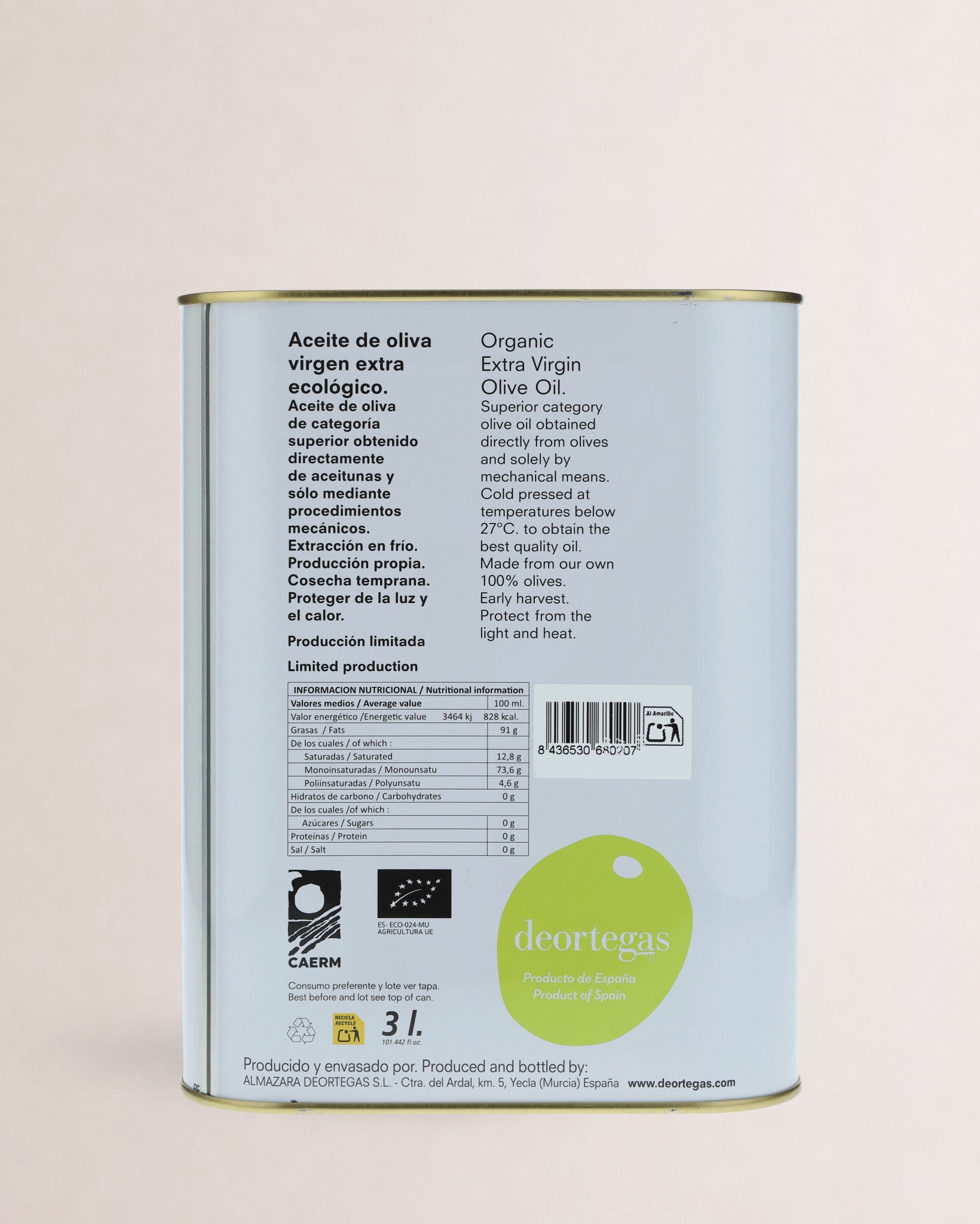 Deortegas Picual Lata 3L