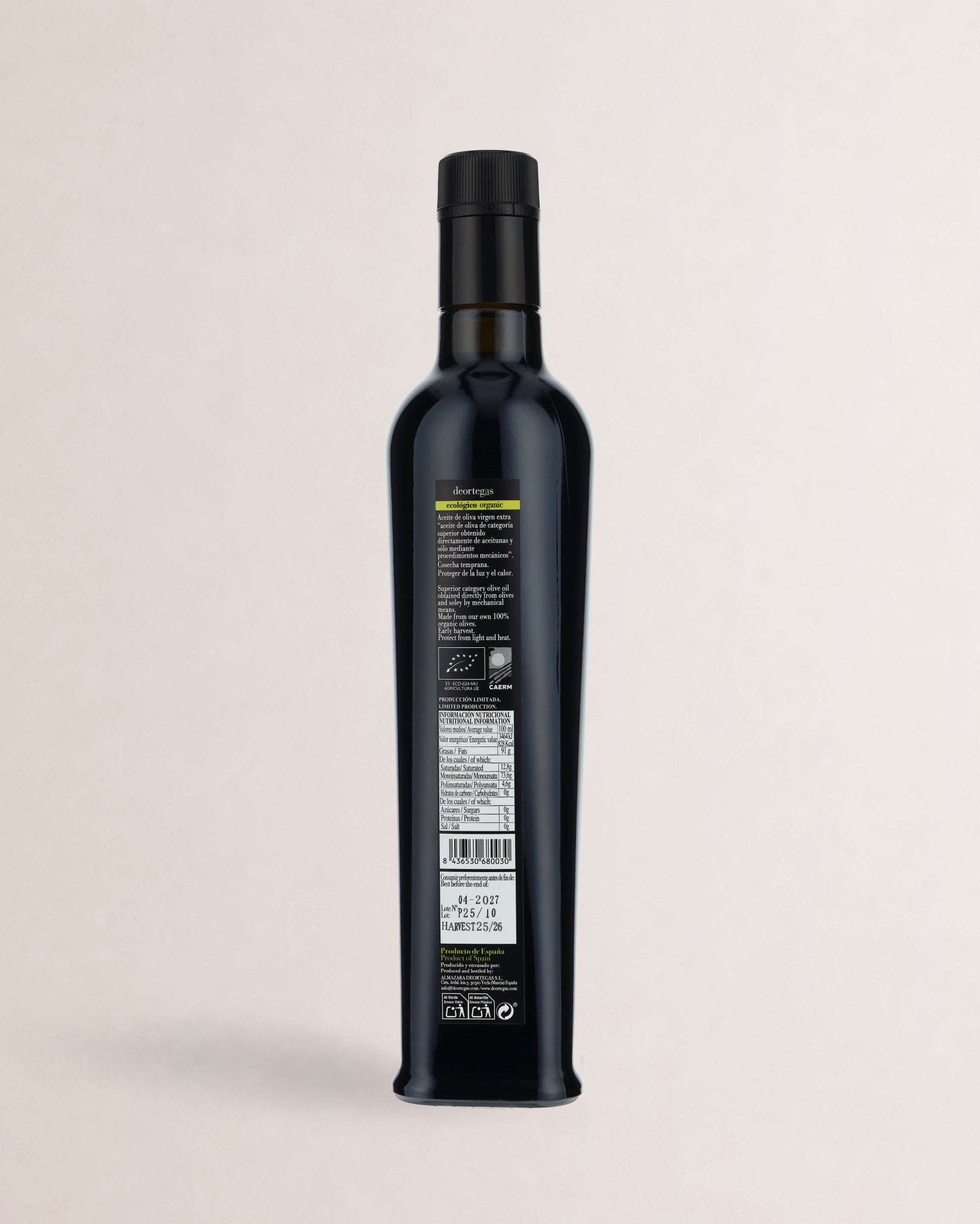 etiqueta aceite deortegas picual