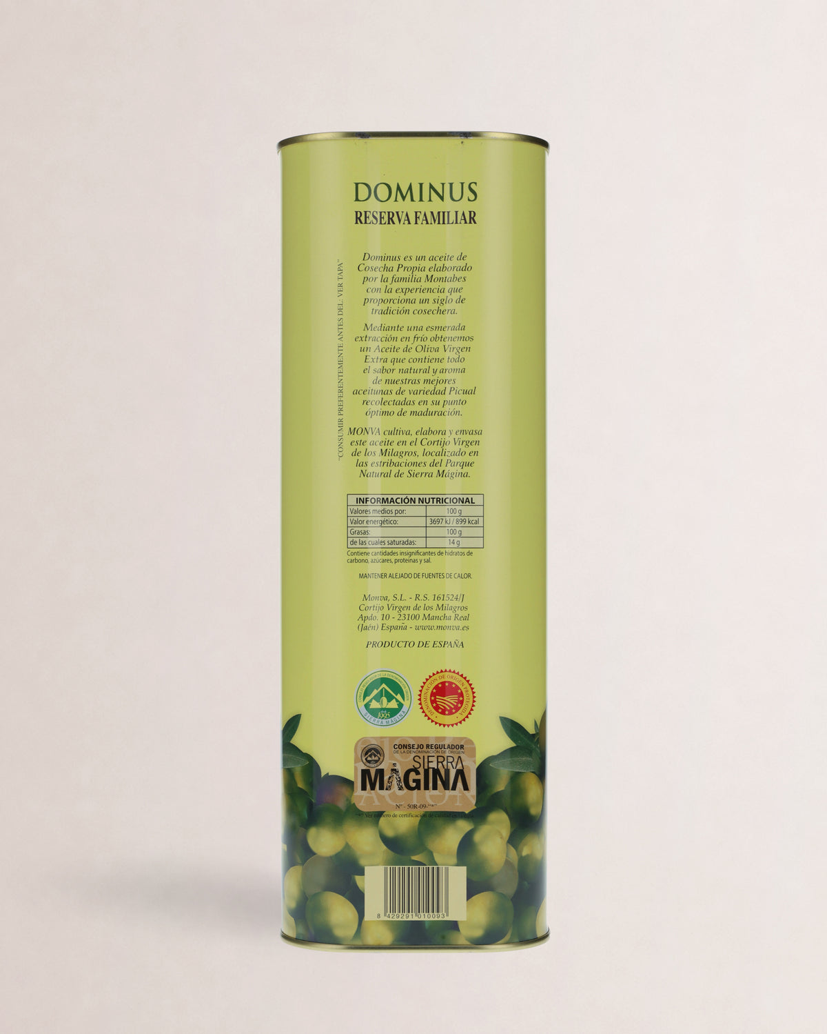 informacion nutricional dominus