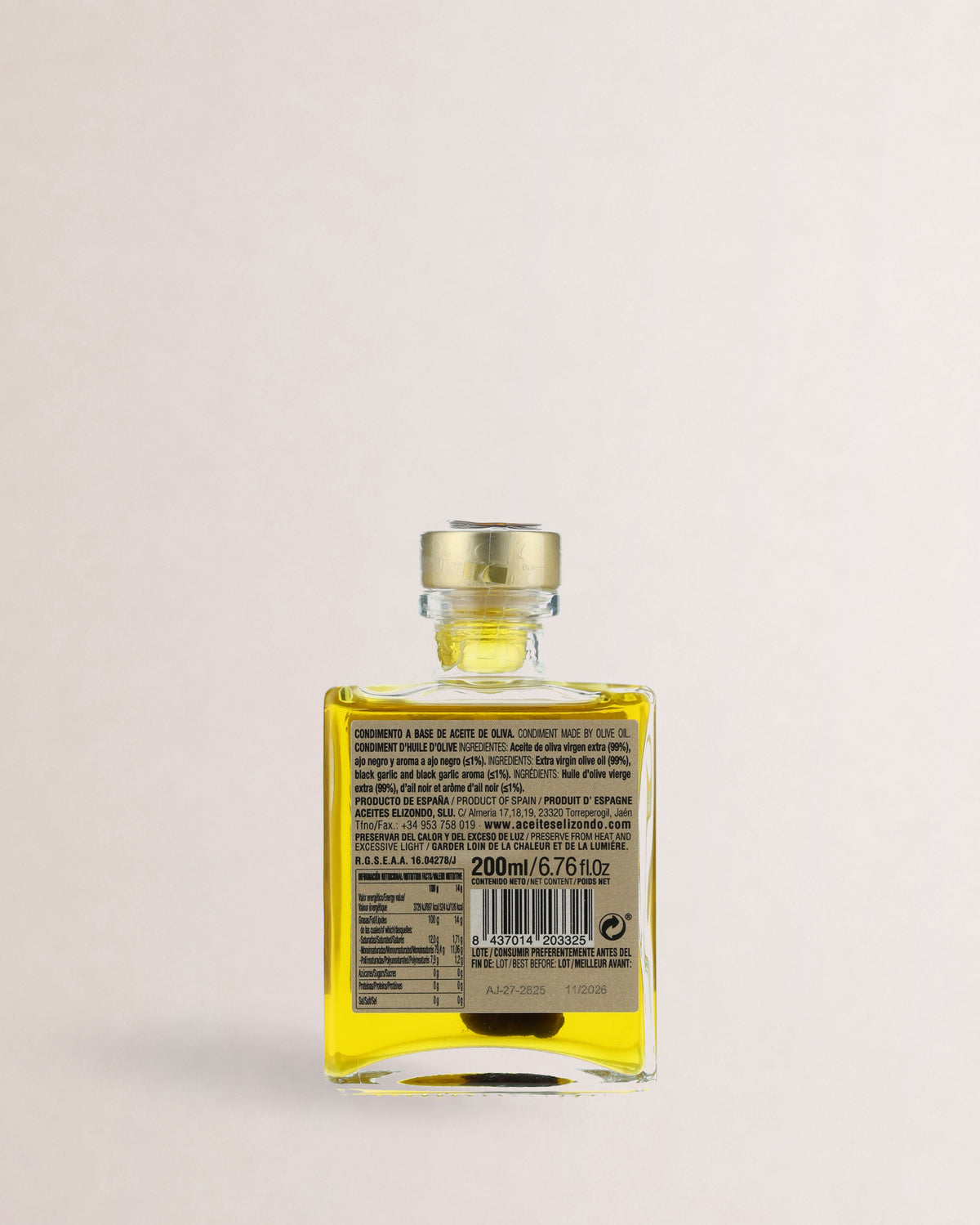 aceite elizondo con ajo negro