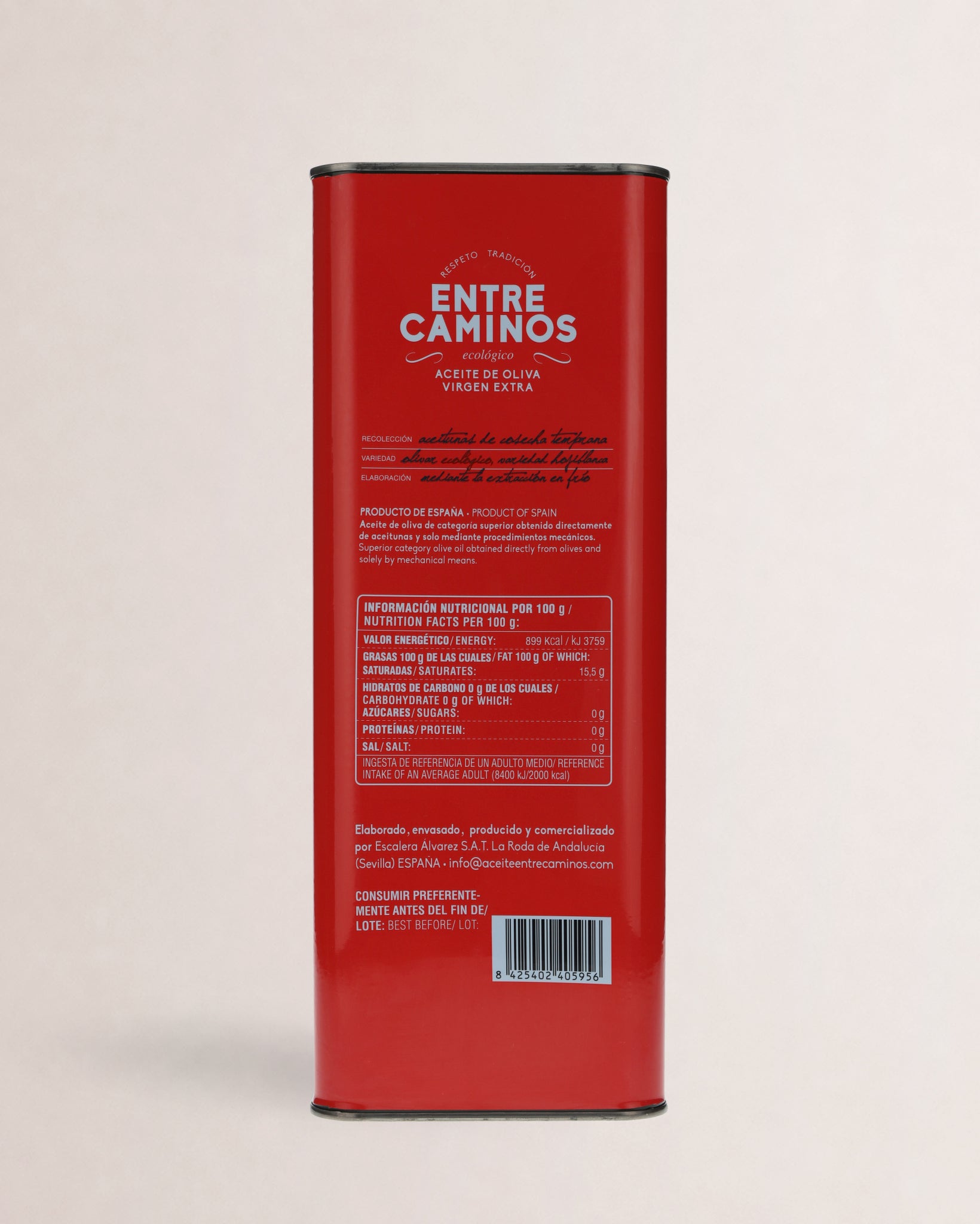 informacion nutricional aceite entrecaminos