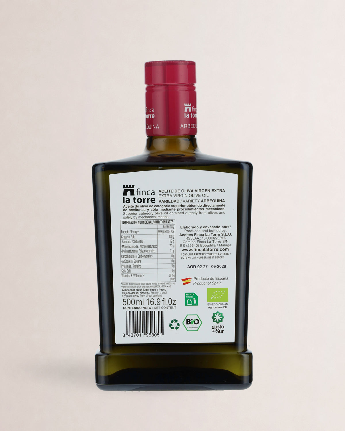 aceite finca la torre botella