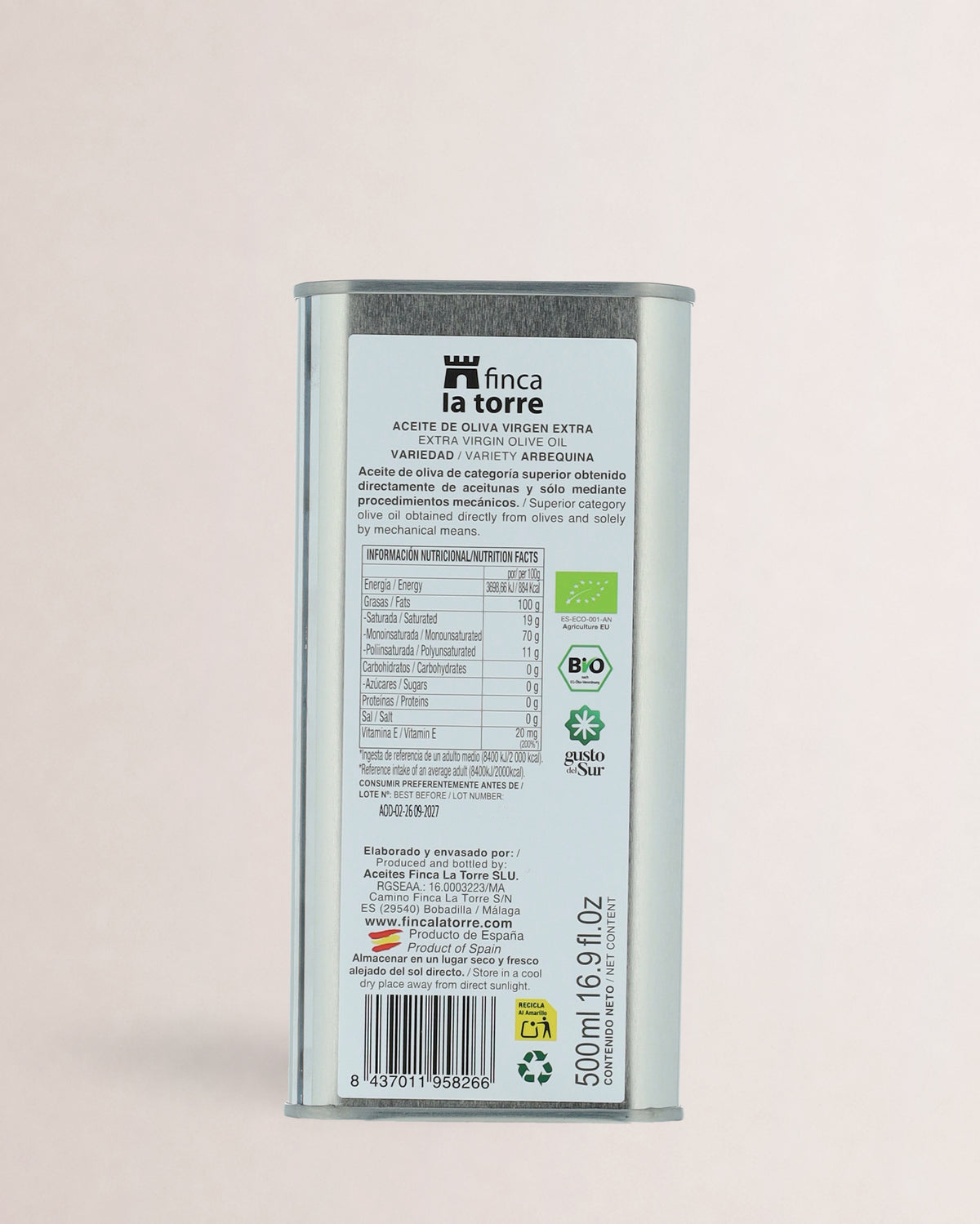 Finca la Torre Arbequina Lata 500 ml