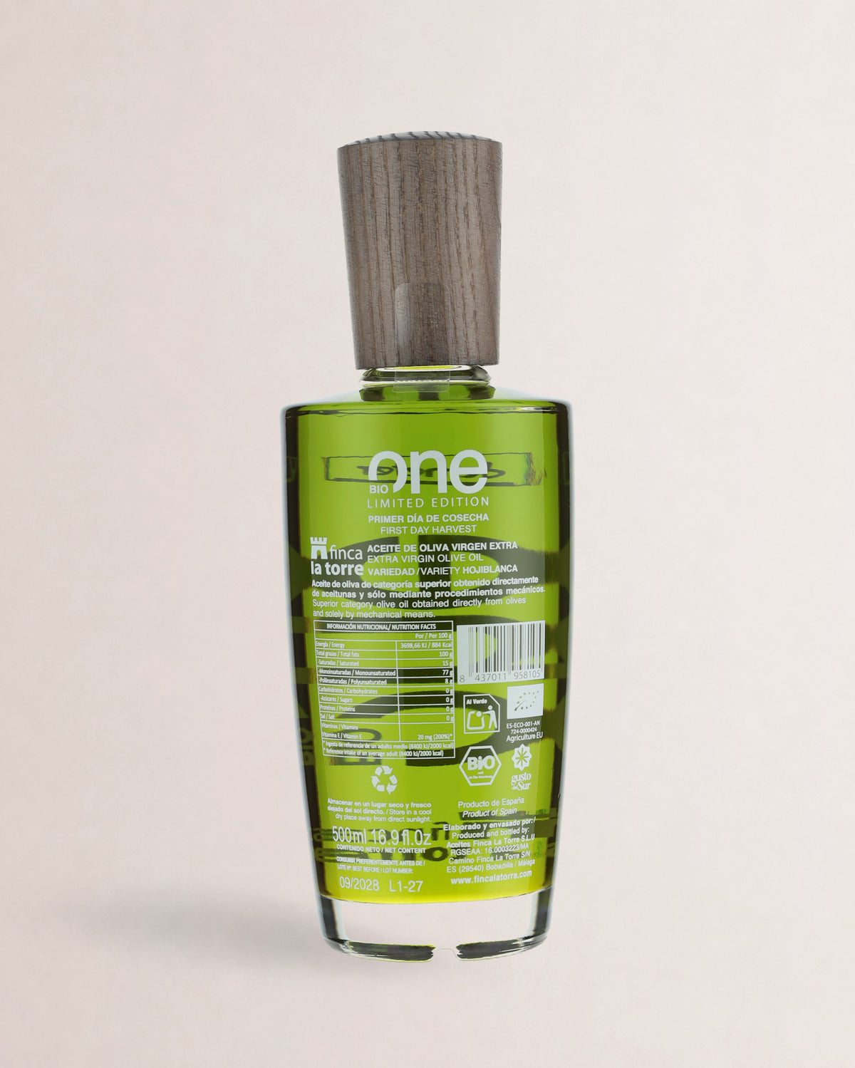 aceite finca la torre one hojiblanca etiqueta