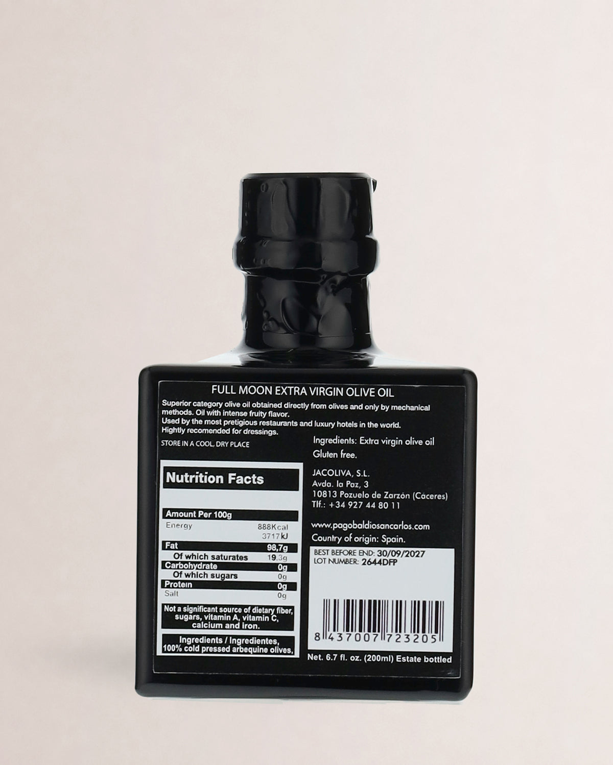 aceite full moon informacion nutricional