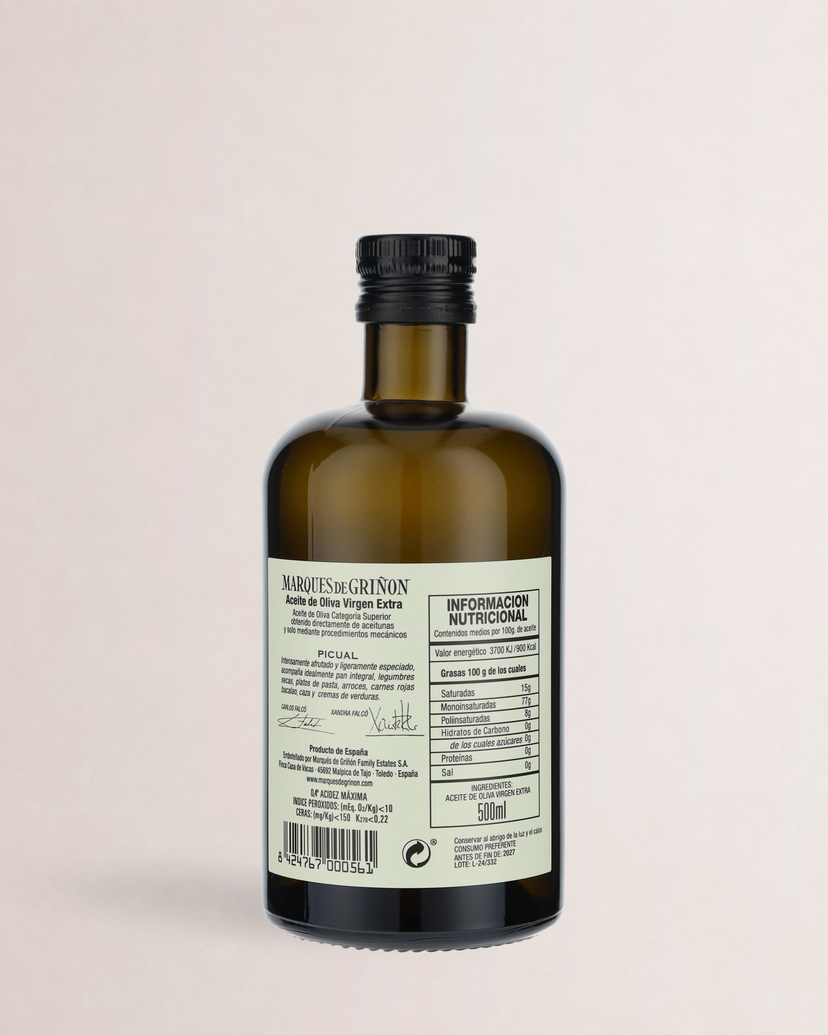 etiqueta marques de griñon picual