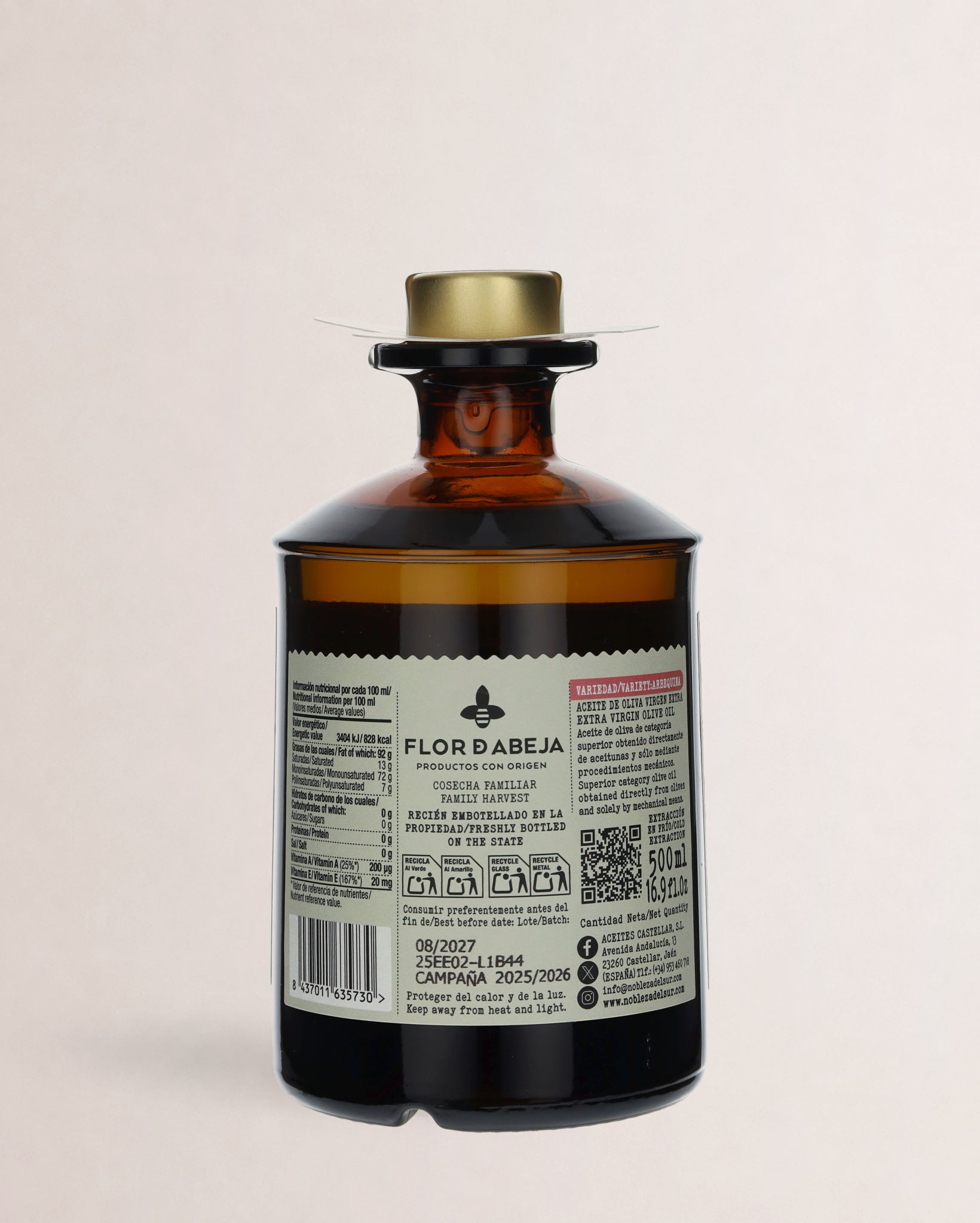 etiqueta flor de abeja arbequina
