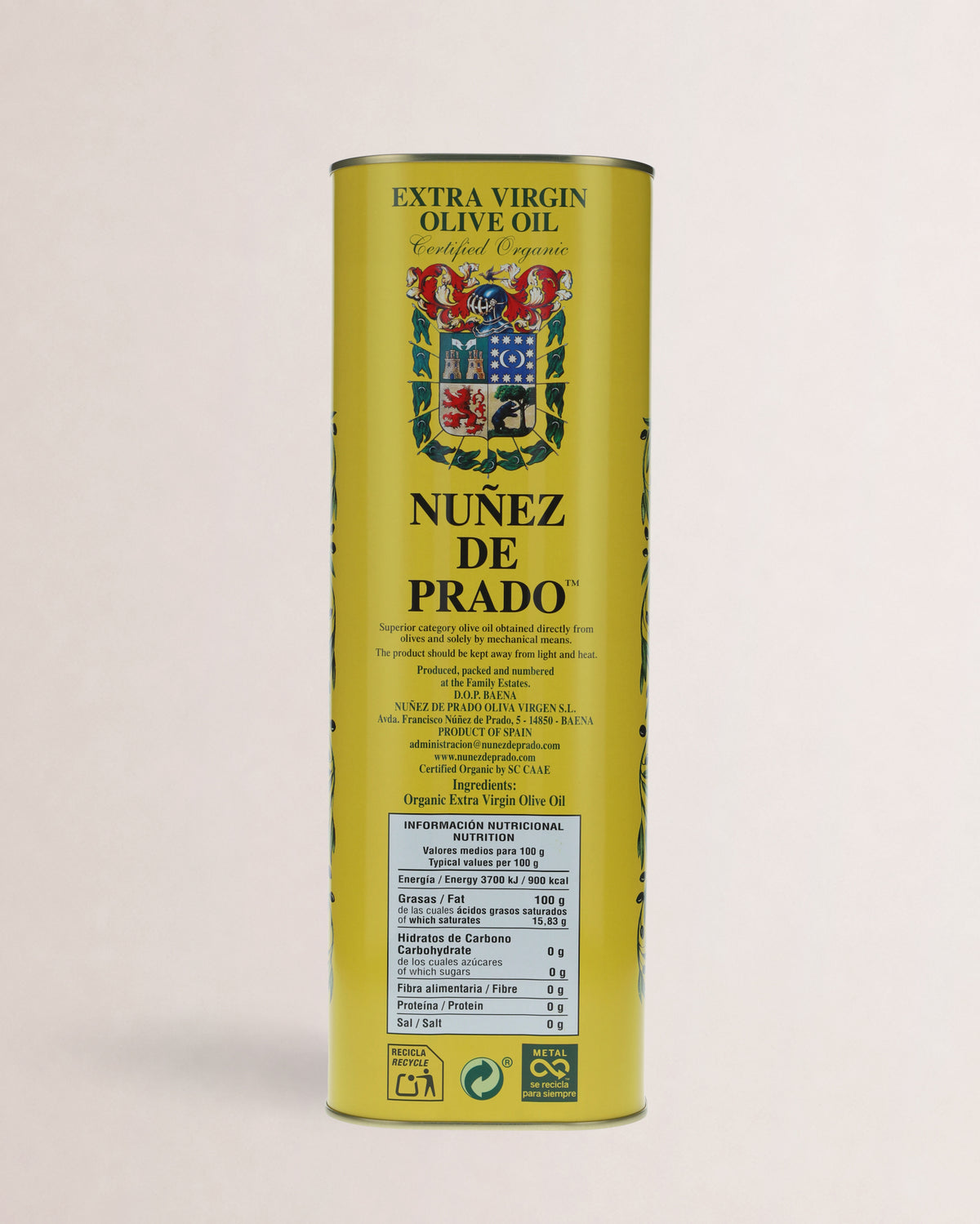 informacion nutricional aceite nuñez de prado