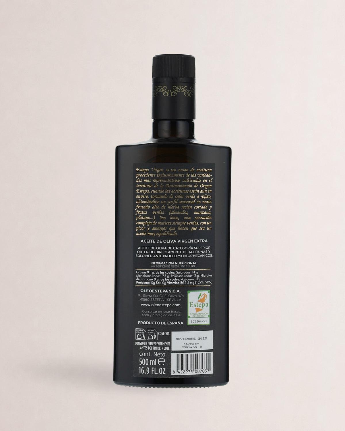 aceite oleoestepa estepa virgen informacion nutricional