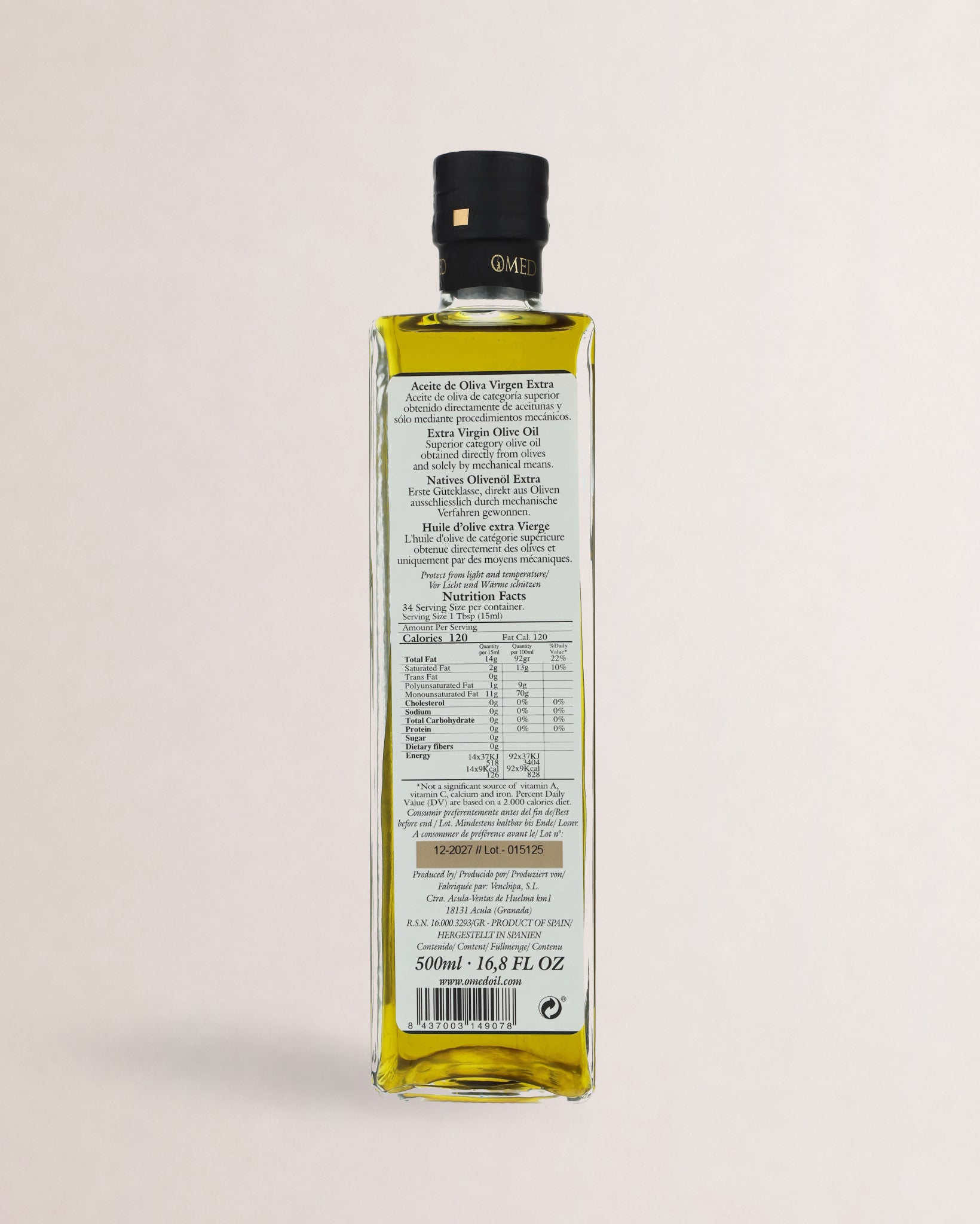 etiqueta aceite omed organico