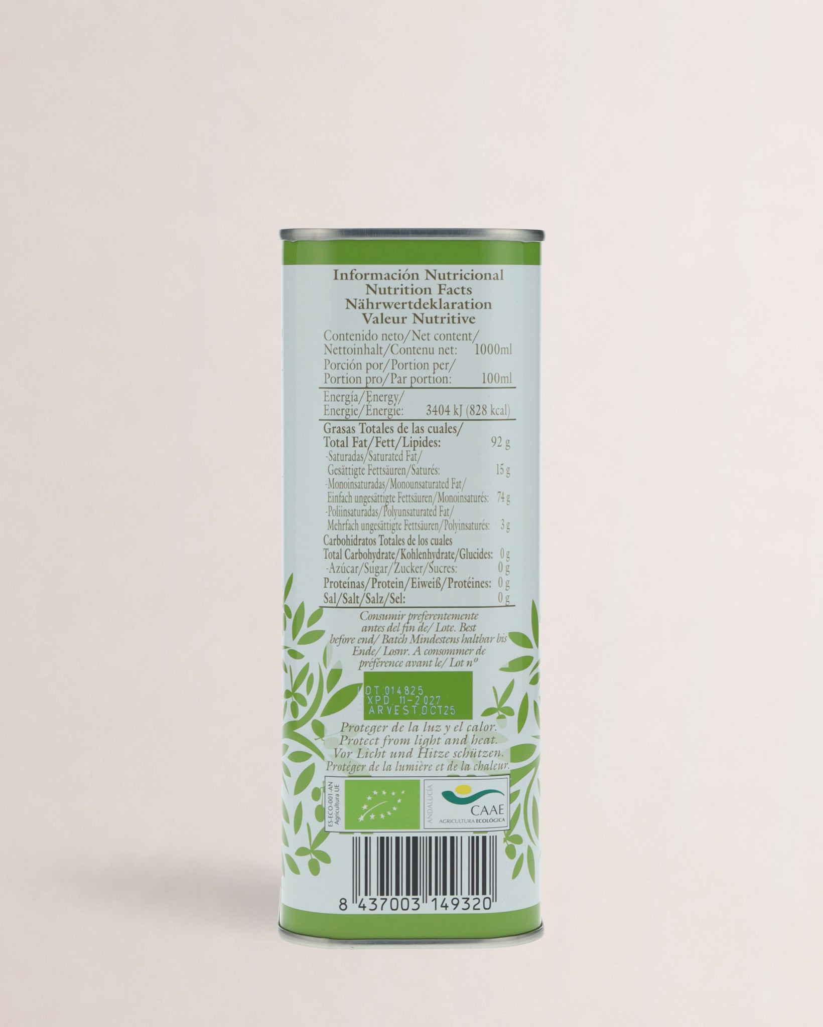 Omed Hojiblanca Orgánico Lata 1L