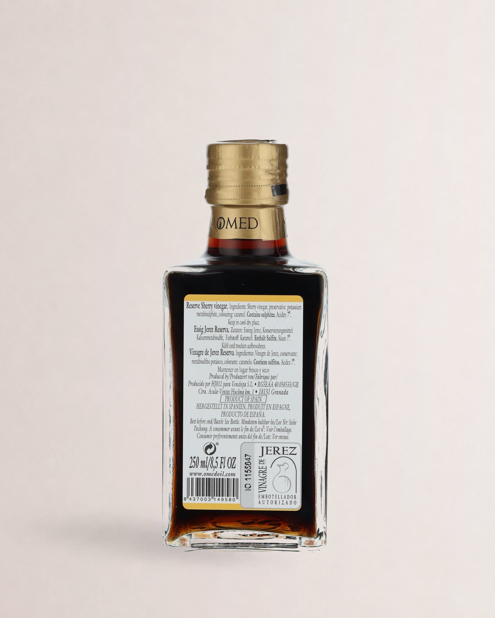 etiqueta vinagre jerez reserva omed