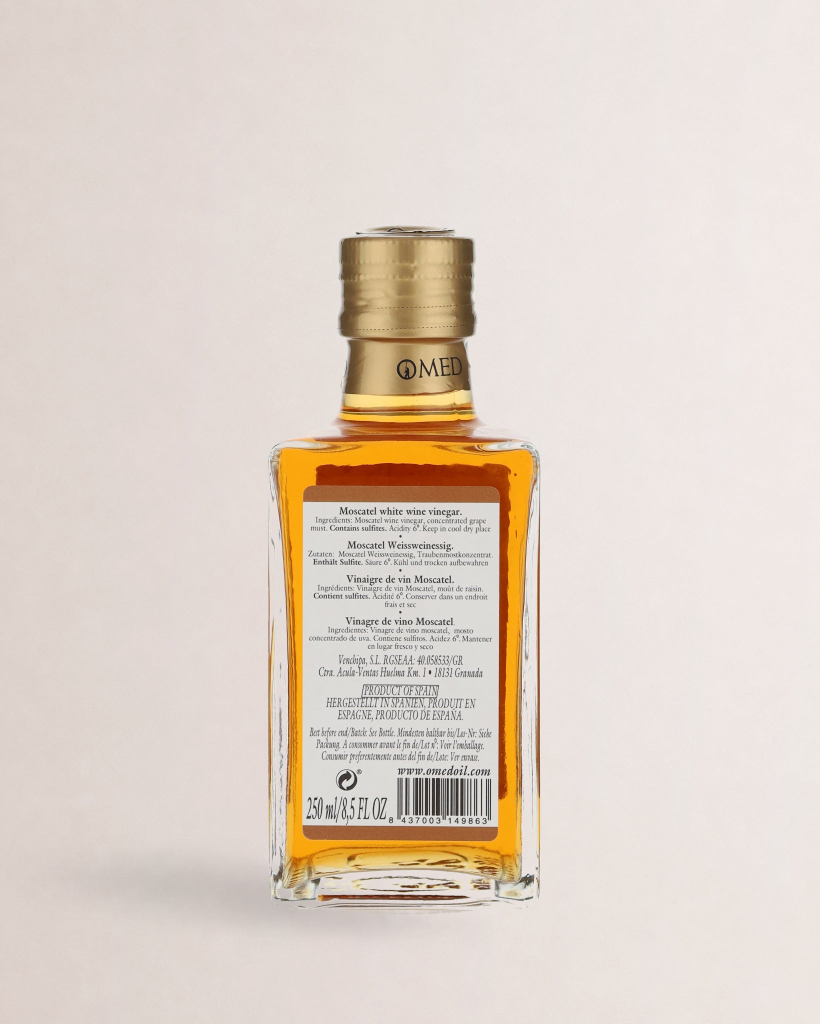 etiqueta vinagre omed moscatel