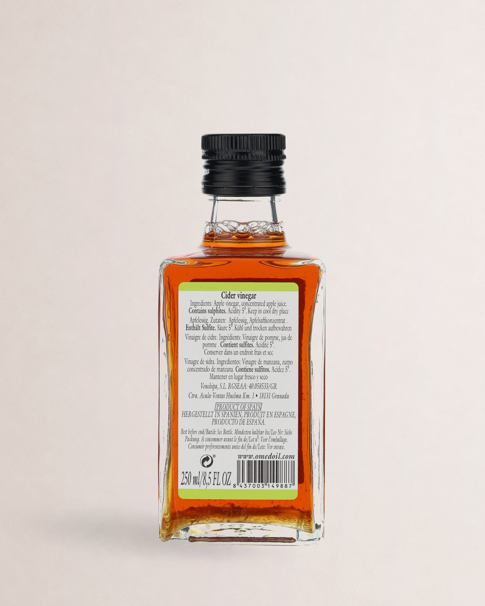 vinagre de sidra omed etiqueta