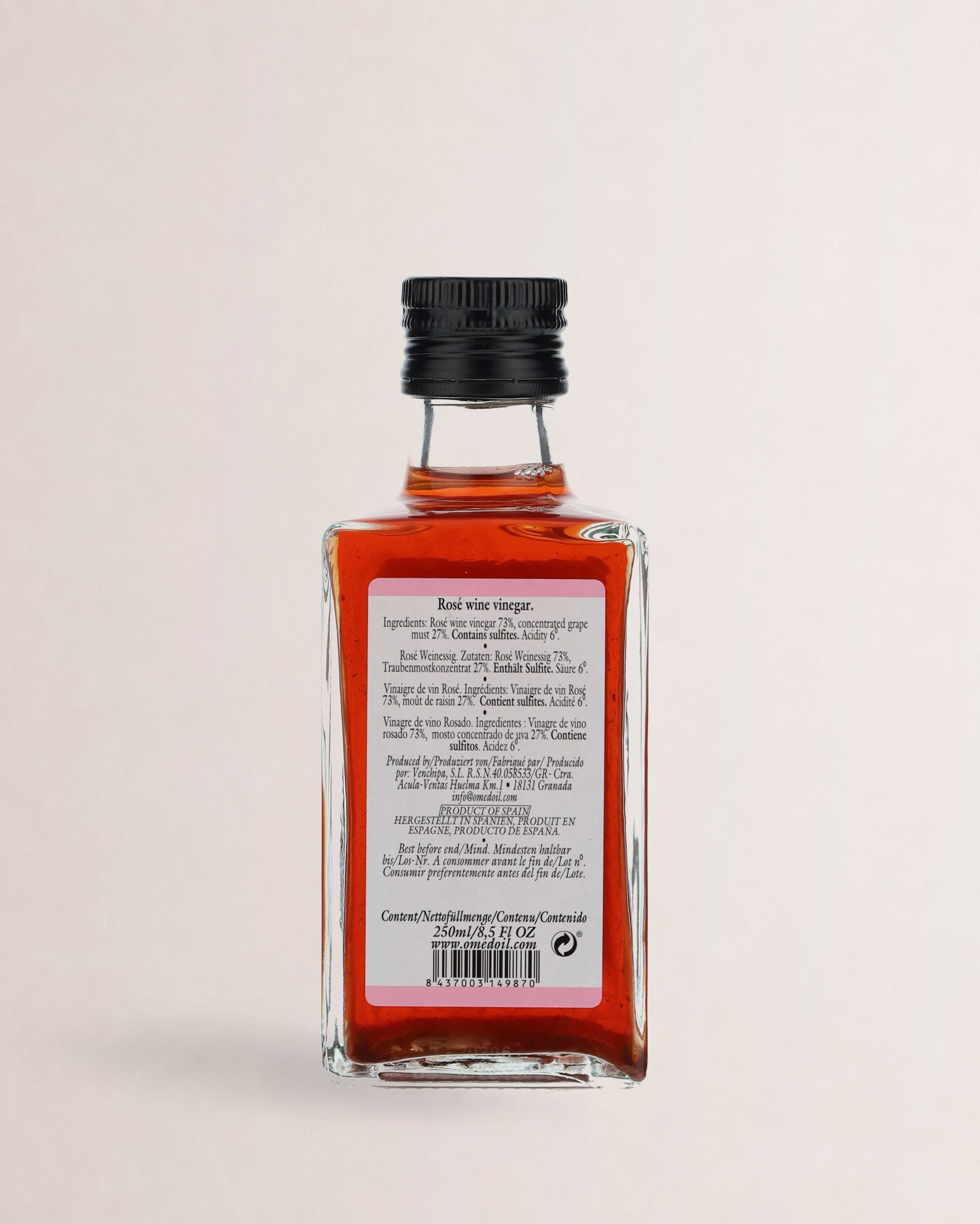etiqueta vinagre rose omed