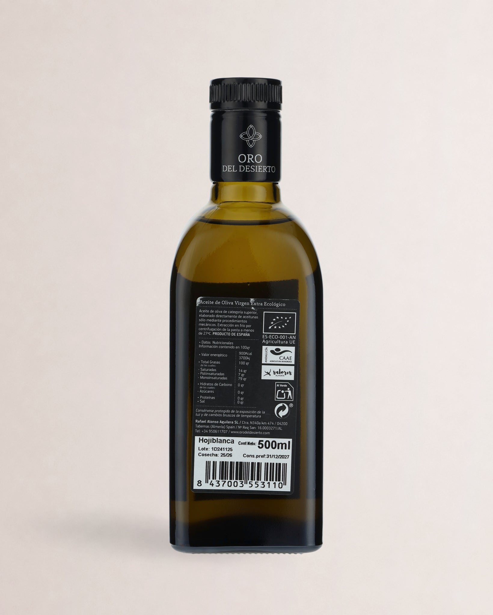 etiqueta oro del desierto hojiblanca