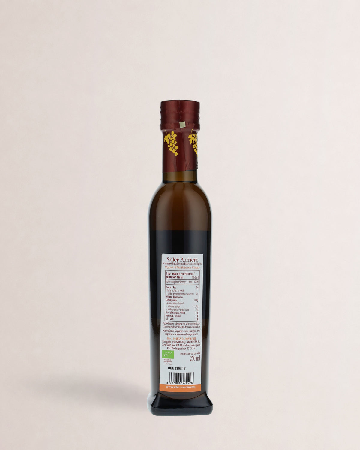 Soler Romero Vinagre Balsámico Blanco Ecológico 250 ml